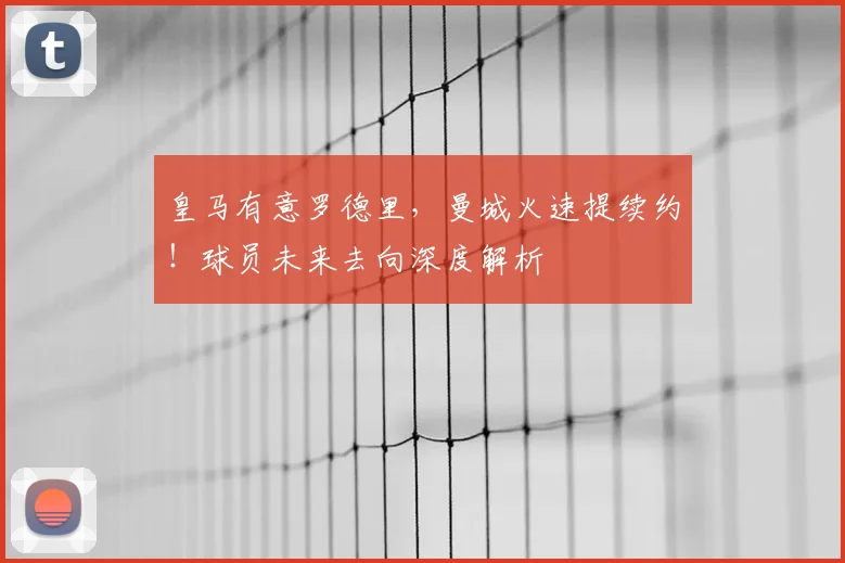 皇马有意罗德里,曼城火速提续约!球员未来去向深度解析
